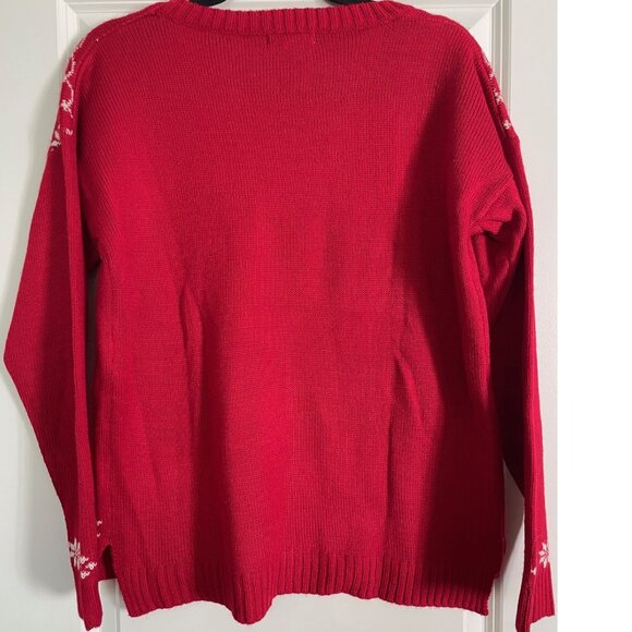 Its Our Time Christmas Sweater Owl Snowflakes Red Womens Size Large - Picture 4 of 7